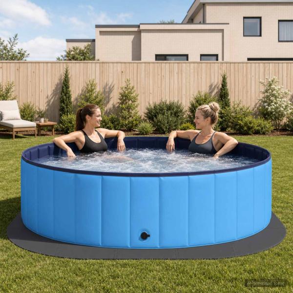 ARDEBO.de - Pool Bodenschutzmatte 25 stk. Ø 292 cm Rund EVA-Schaum Schwarz