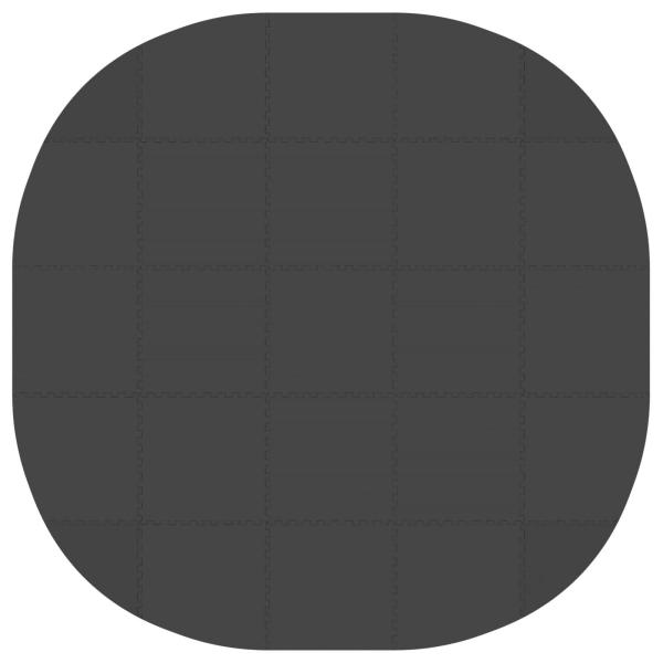 Pool Bodenschutzmatte 25 stk. Ø 292 cm Rund EVA-Schaum Schwarz