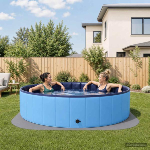 ARDEBO.de - Pool Bodenschutzmatte 25 stk. Ø 292 cm Rund EVA-Schaum Grau