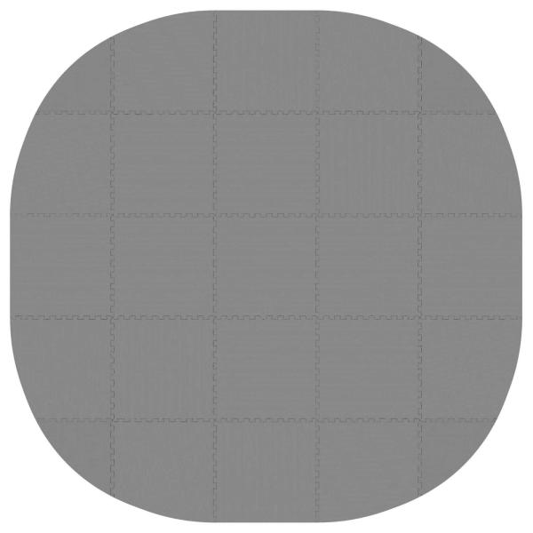 Pool Bodenschutzmatte 25 stk. Ø 292 cm Rund EVA-Schaum Grau