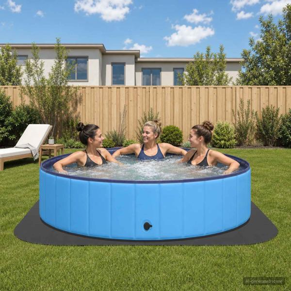ARDEBO.de - Pool Bodenschutzmatte 36 stk. Ø 350 cm Rund EVA-Schaum Schwarz