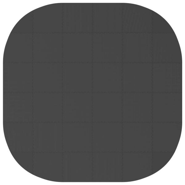 Pool Bodenschutzmatte 36 stk. Ø 350 cm Rund EVA-Schaum Schwarz