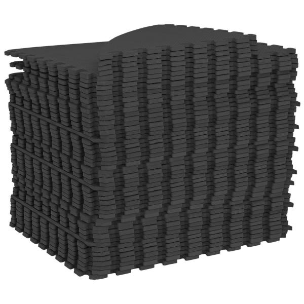 Pool Bodenschutzmatte 49 stk. Ø 408 cm Rund EVA-Schaum Schwarz
