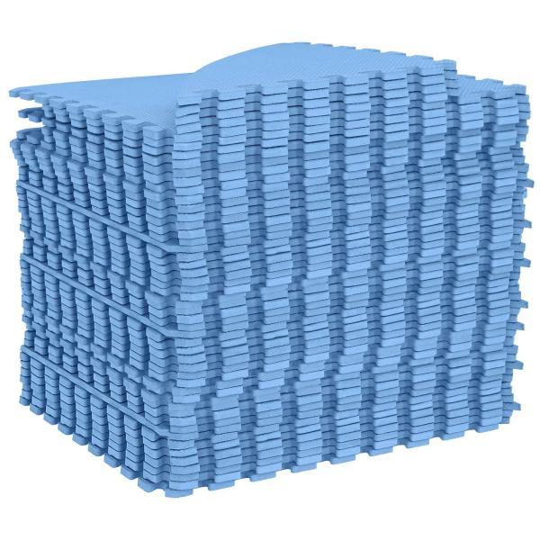 Pool Bodenschutzmatte 49 stk. Ø 408 cm Rund EVA-Schaum Blau