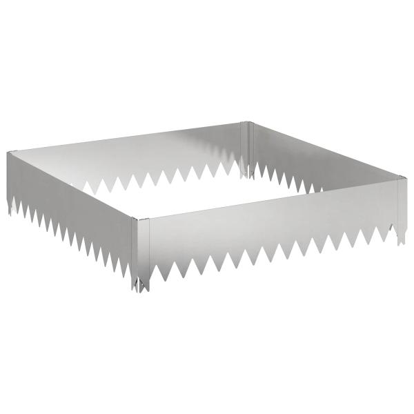 Raseneinfassung 100 x 100 x 20 cm Stahl Silber