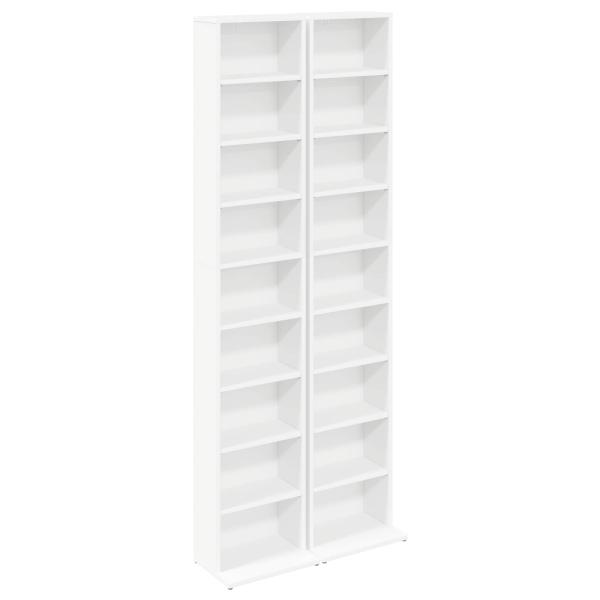 CD Regal 2 Stk. Wei? 33 x 23,5 x 175 cm Holzwerkstoff