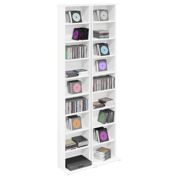 CD Regal 2 Stk. Wei? 33 x 23,5 x 175 cm Holzwerkstoff
