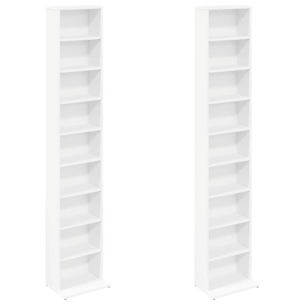 CD Regal 2 Stk. Wei? 33 x 23,5 x 175 cm Holzwerkstoff