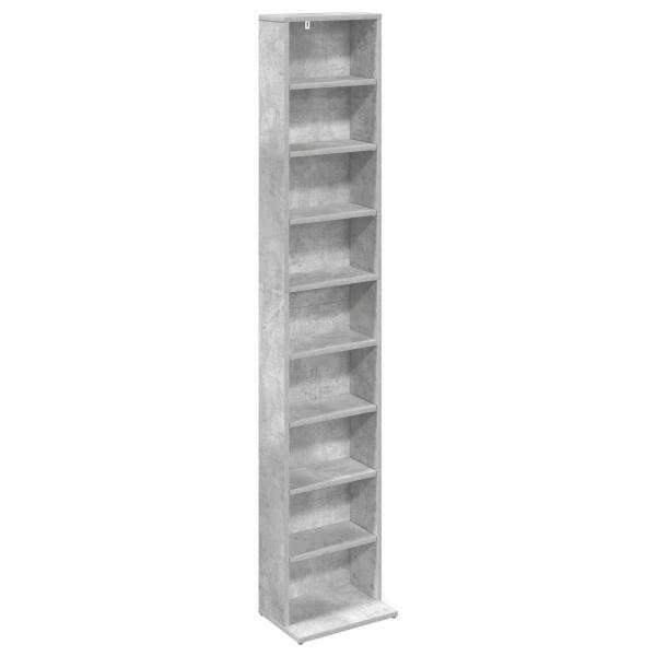 CD Regal Betongrau 33 x 23,5 x 175 cm Holzwerkstoff