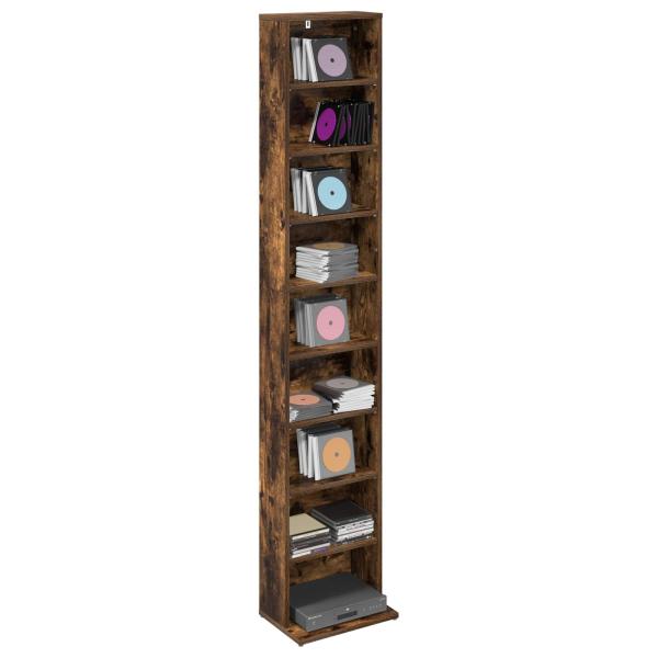 CD Regal Raucheiche 33 x 23,5 x 175 cm Holzwerkstoff