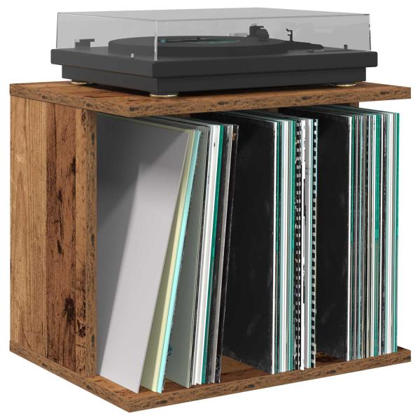 Vinyl Plattenaufbewahrung Altholz 42 x 33 x 36 cm Holzwerkstoff