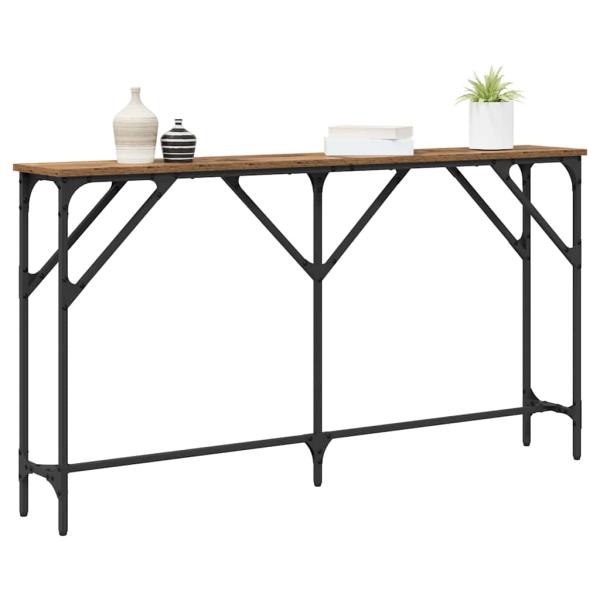 Konsolentisch Altholz 140 x 23 x 75 cm Schichtholz und Metall