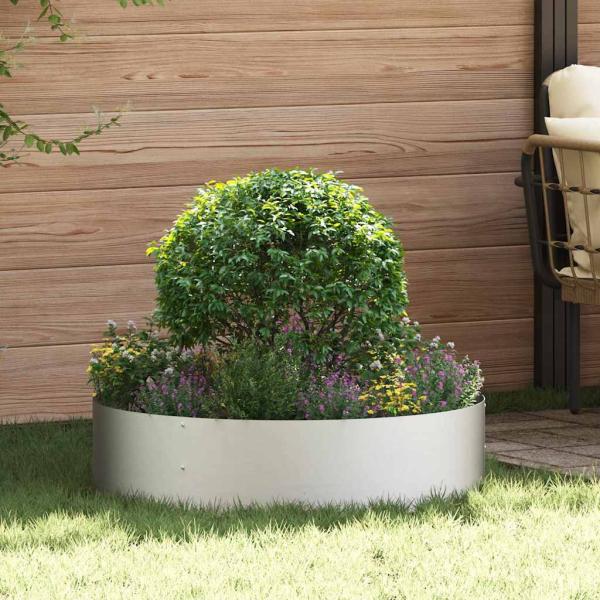 ARDEBO.de - Pflanzenring Silber 80 x 80 x 20 cm Edelstahl