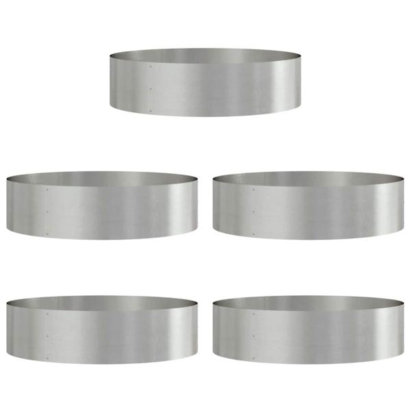 Pflanzenring 5 Stk. Silber 80 x 80 x 20 cm Edelstahl