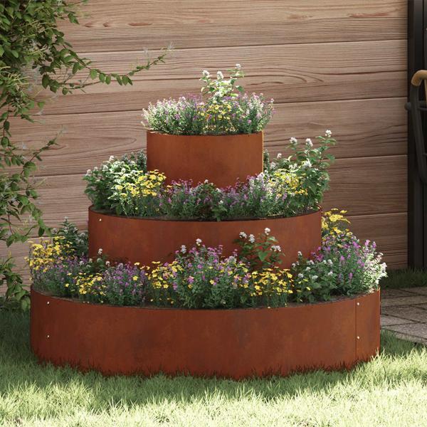 ARDEBO.de - Garten-Pflanzgefäß Rostig 90 x 90 x 20 cm Wetterfeststahl