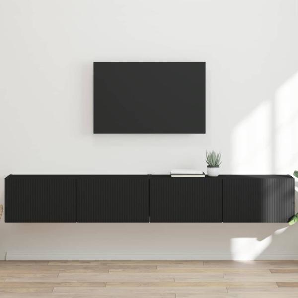 ARDEBO.de - TV-Wandschrank 2 stk. Schwarz Holzwerkstoff
