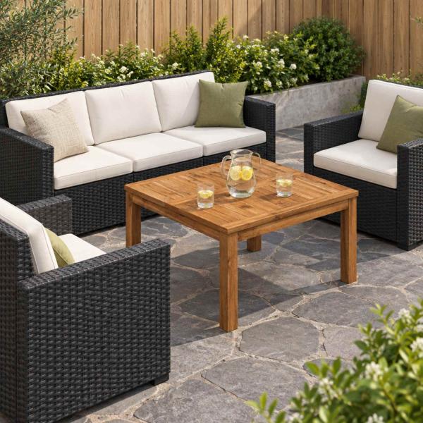 ARDEBO.de - Couchtisch Natur 60 x 60,5 x 36 cm Massivholz Akazie