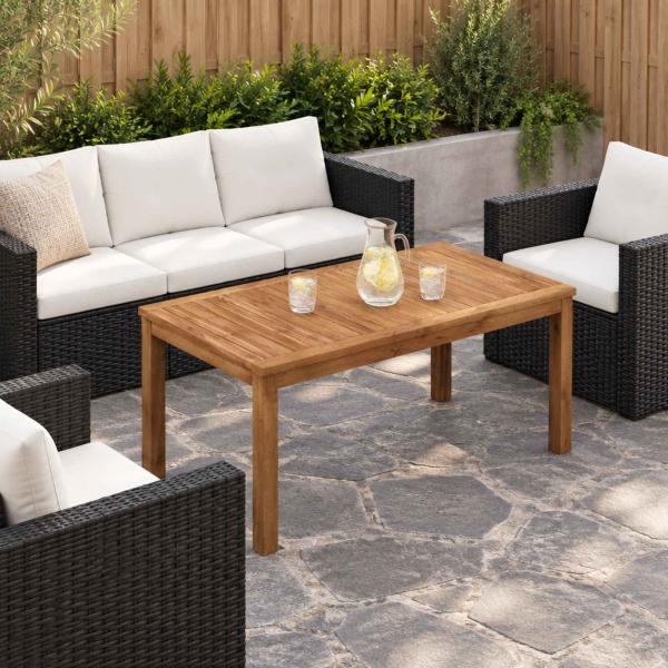 ARDEBO.de - Couchtisch Natur 49 x 100,5 x 45 cm Massivholz Akazie