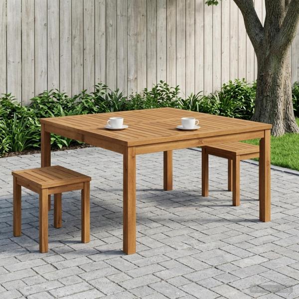 ARDEBO.de - Couchtisch Natur 100 x 100,5 x 45 cm Massivholz Akazie