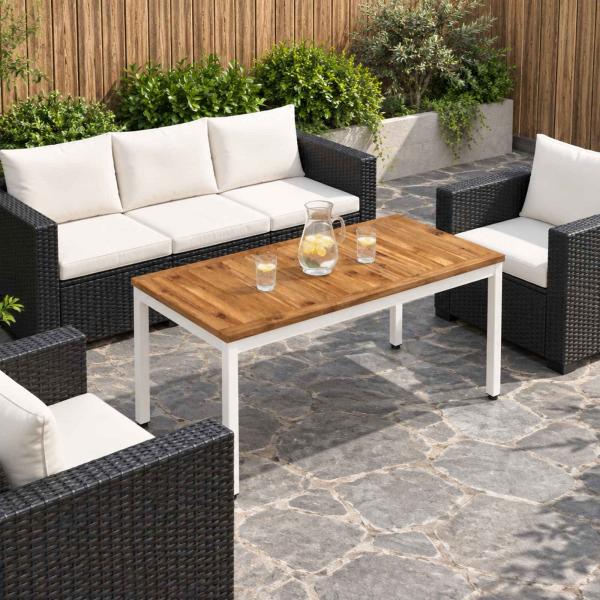 ARDEBO.de - Couchtisch Natürlich und Weiß 49 x 100,5 x 45 cm