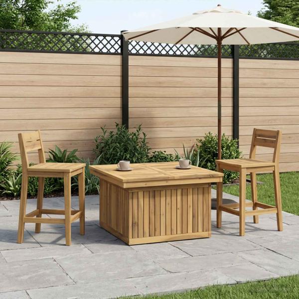 ARDEBO.de - Gartenkaffee Tisch aus massivem Akazienholz höhenverstellbar