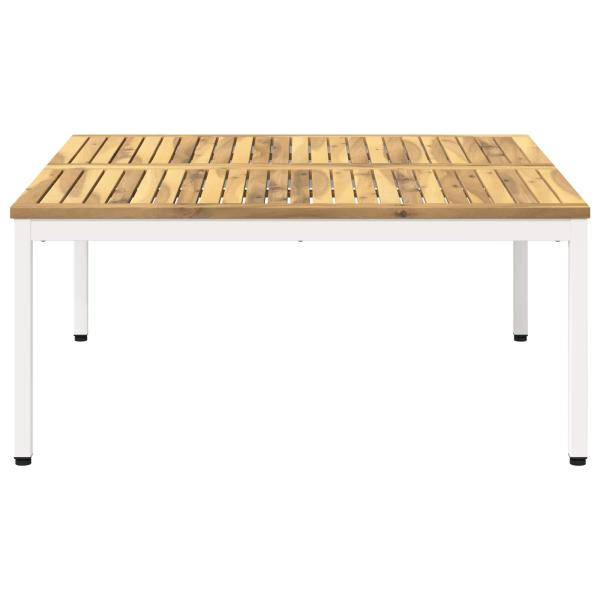 Couchtisch Wei? 98 x 100,5 x 45 cm Massivholz Akazie