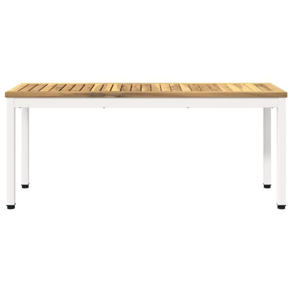 Gartenbank 108,5 x 35 x 45 cm Massivholz Akazie Weiß