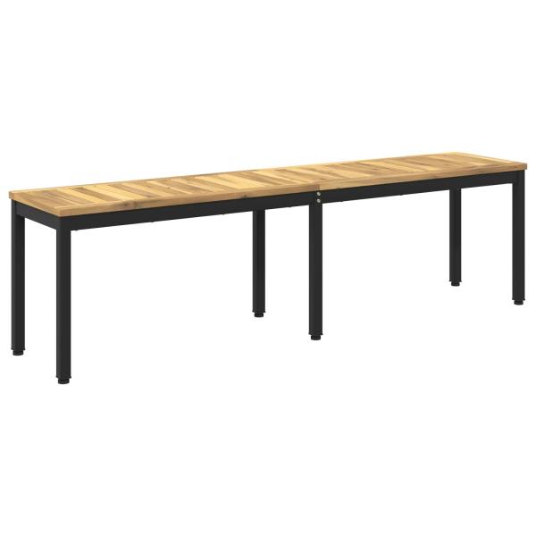 Gartenbank 161 x 35 x 45 cm Massivholz Akazie Weiß und Schwarz