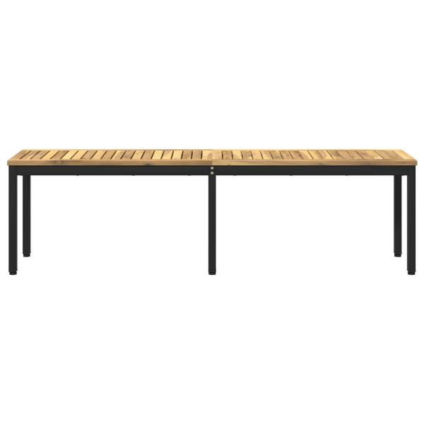 Gartenbank 161 x 35 x 45 cm Massivholz Akazie Weiß und Schwarz