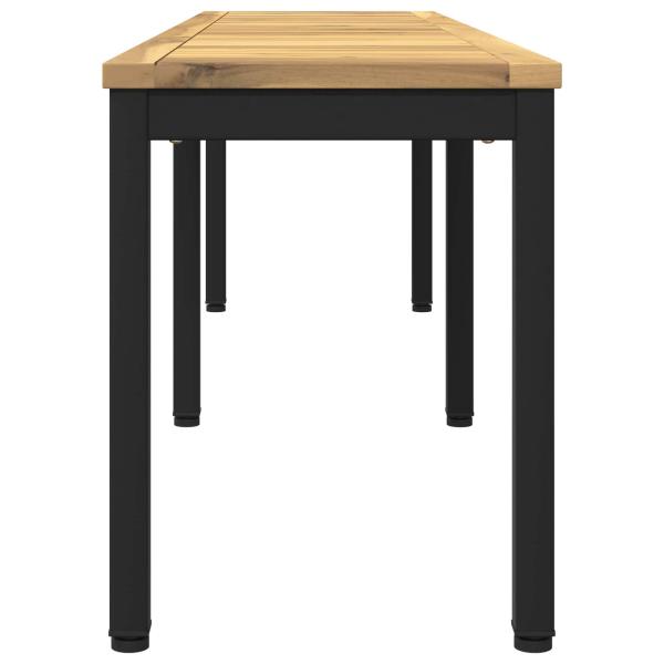 Gartenbank 161 x 35 x 45 cm Massivholz Akazie Weiß und Schwarz
