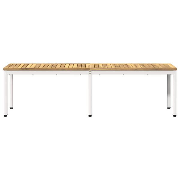 Gartenbank 161 x 35 x 45 cm Massivholz Akazie Weiß Rechtwinklig