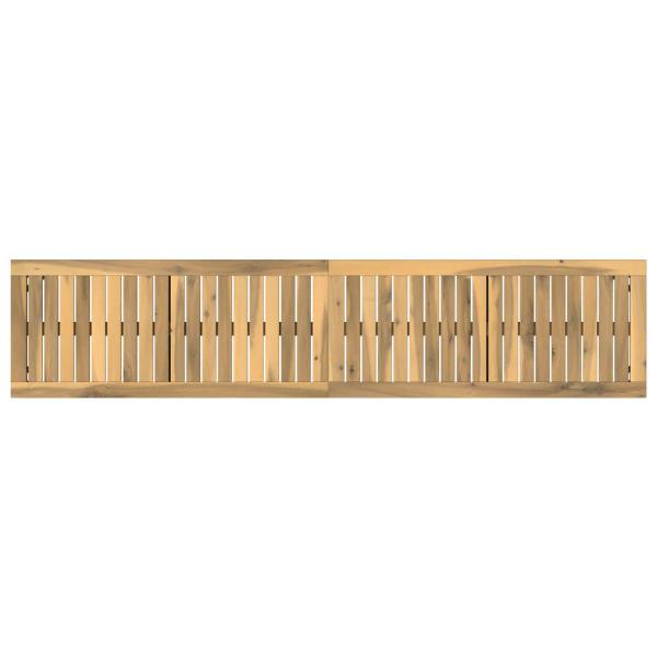 Gartenbank 161 x 35 x 45 cm Massivholz Akazie Weiß Rechtwinklig