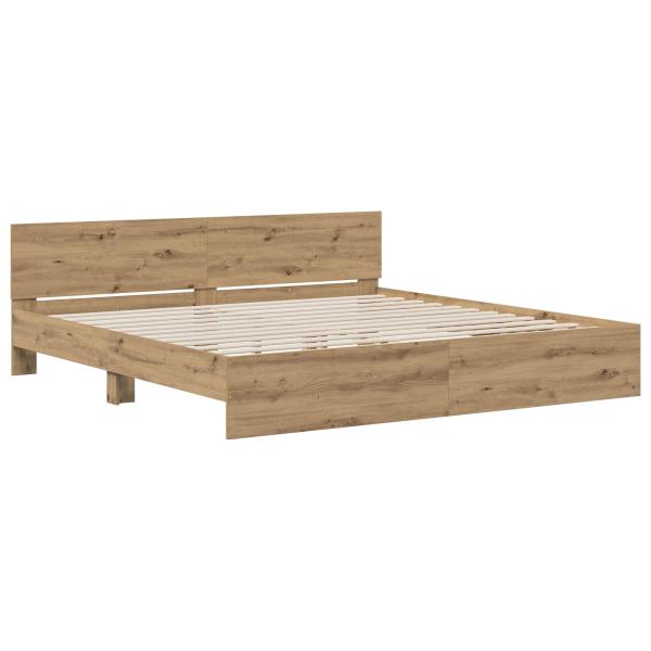 Bettgestell mit Kopfteil Artisan-Eiche 200 x 200 cm