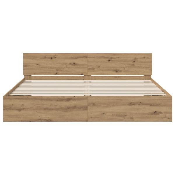 Bettgestell mit Kopfteil Artisan-Eiche 200 x 200 cm