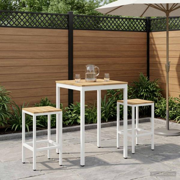 ARDEBO.de - Gartenbar-Tisch NAARDEN Weiß 70 x 68,5 x 105 cm