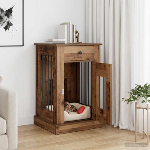 ARDEBO.de - Hundekäfigmöbel Altholz 50 x 47,5 x 80 cm Holzwerkstoff