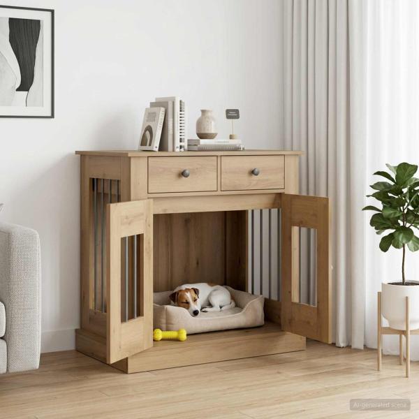 ARDEBO.de - Hundekäfigmöbel Artisan-Eiche 80 x 47,5 x 80 cm Holzwerkstoff