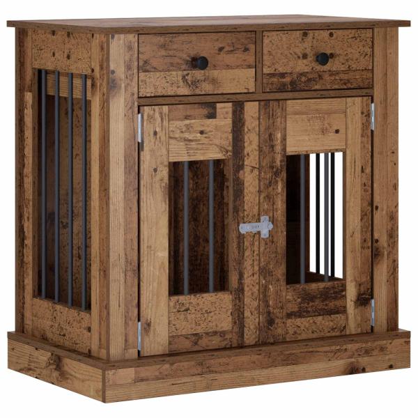Hundekäfigmöbel Altholz 80 x 47,5 x 80 cm Holzwerkstoff