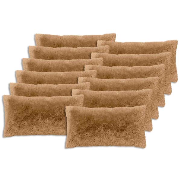Kissen 12 stk. HEERLEN Taupe 40 x 80 cm PV Fleece