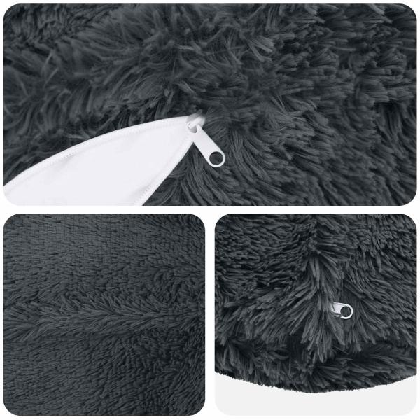 Kissen mit Kissen HEERLEN 6 Stk. Anthrazit PV Fleece