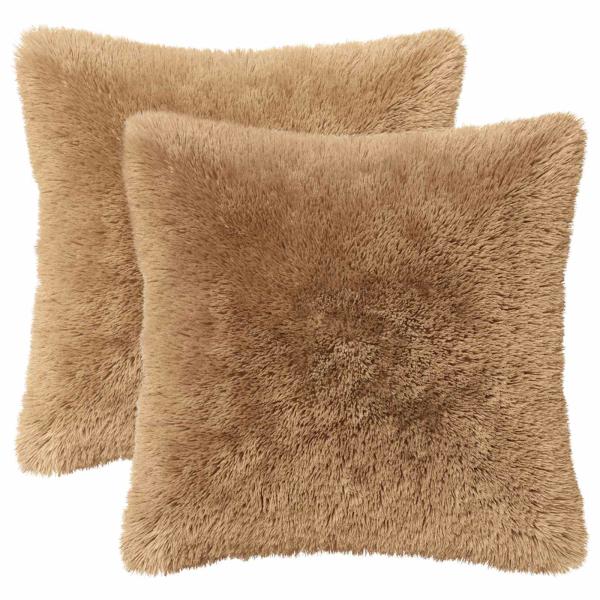 Kissen mit Kissen HEERLEN 2 Stk. Taupe PV Fleece