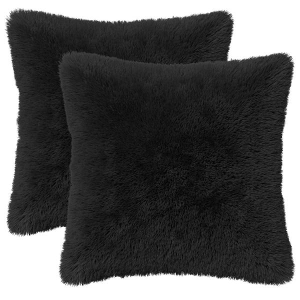 Kissen 2 stk. HEERLEN Schwarz 50 x 50 cm PV Fleece