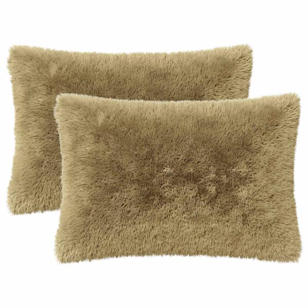 Wurfkissen 2 stk. HEERLEN Hellgrau 50 x 70 cm PV Fleece