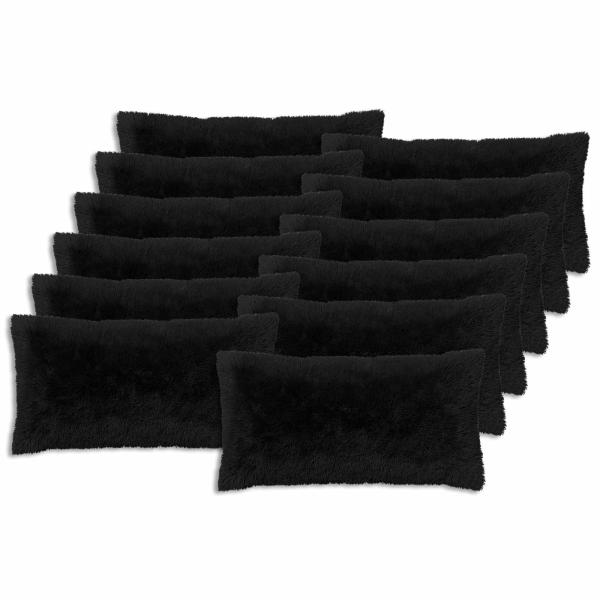 Kissen mit Kissen HEERLEN 2 Stk. Schwarz PV Fleece