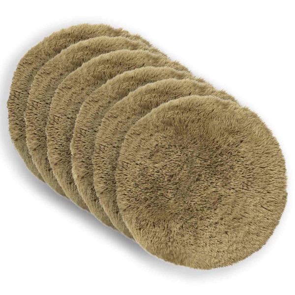 Kissen 6 stk. HEERLEN Hellgrau Ø 30 cm PV Fleece