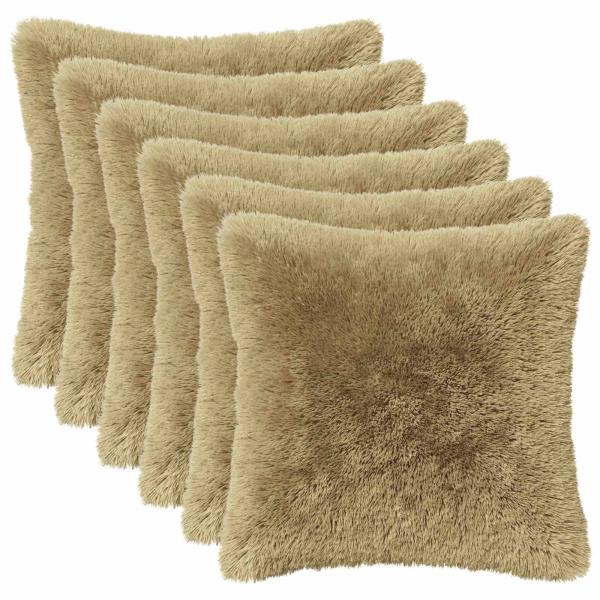Kissen mit Kissen HEERLEN 6 Stk. Hellgrau PV Fleece