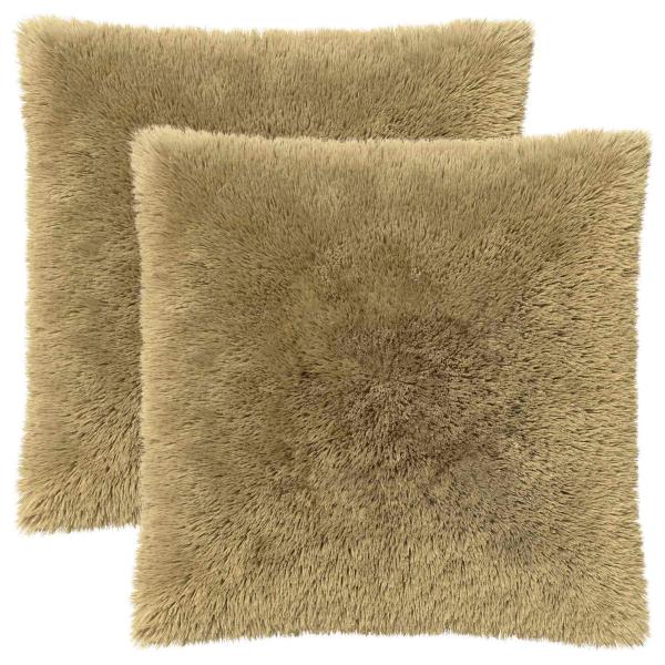 Kissen 2 stk. HEERLEN Hellgrau 70 x 70 cm PV Fleece