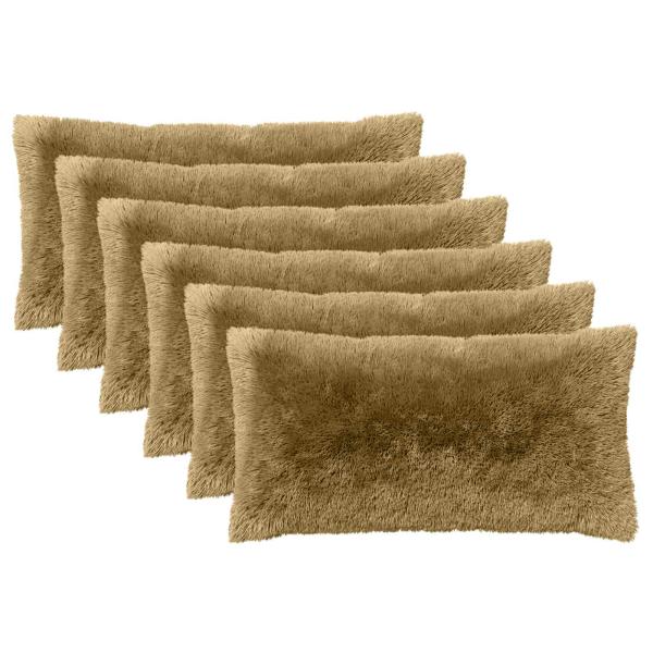 Kissen 6 stk. HEERLEN Hellgrau 40 x 80 cm PV Fleece