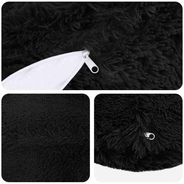 Kissen mit Kissen HEERLEN 6 Stk. Schwarz PV Fleece