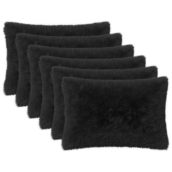 Kissen mit Kissen HEERLEN 2 Stk. Schwarz PV Fleece